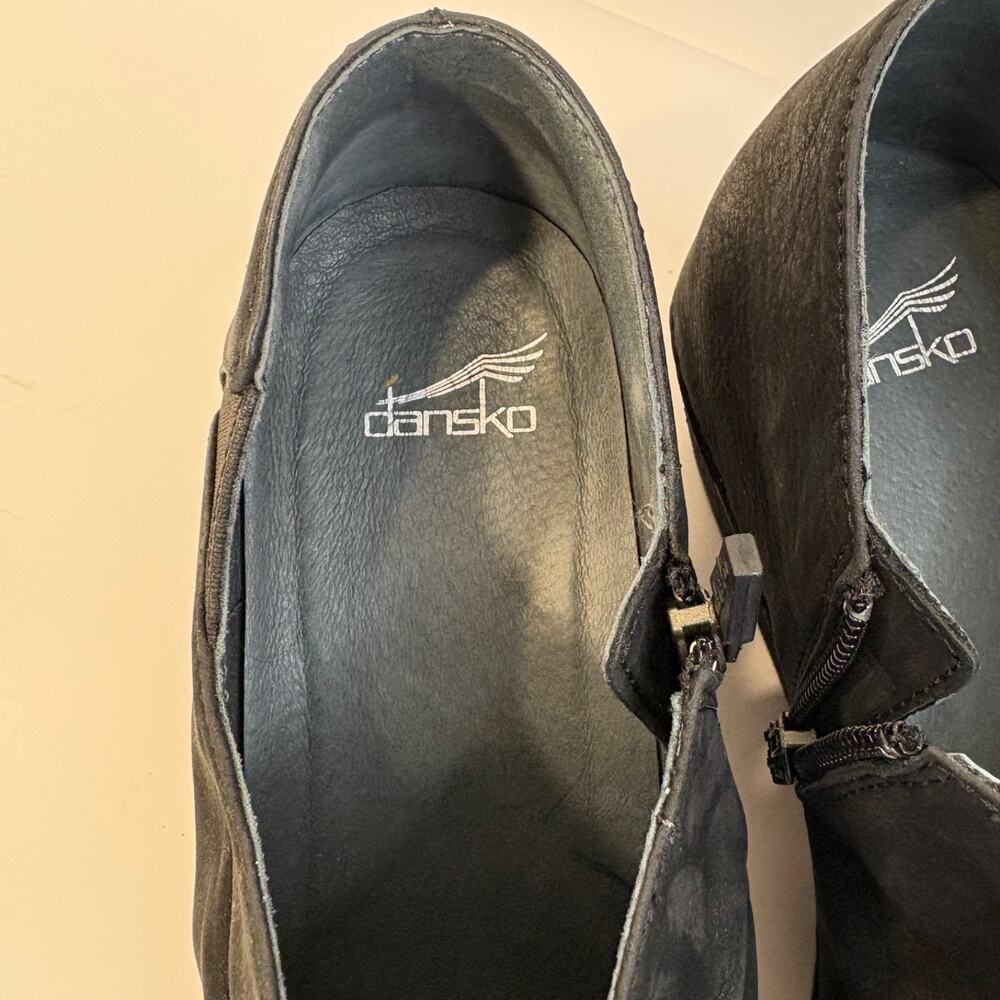 Dansko Sheena Slouchy Black Leather Wedge Bootie Women’s Size 41/10.5 - Picture 8 of 14